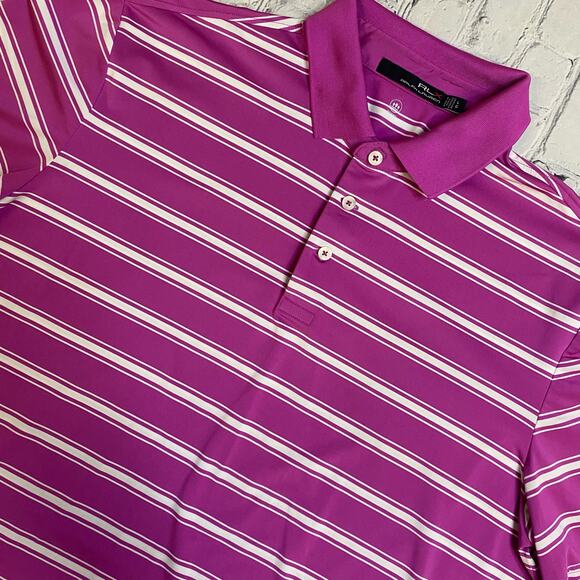Ralph Lauren RLX Short Wicking Golf Polo purple Shirt L‎ stretch performance - Picture 1 of 7